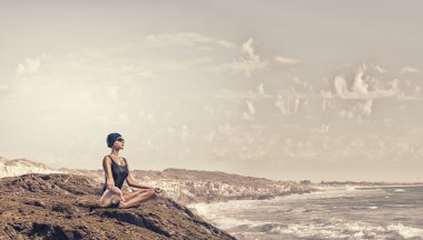 Bayan yüzücü. Kavram görüntü