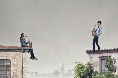 Müzikal düet. Kavram görüntü