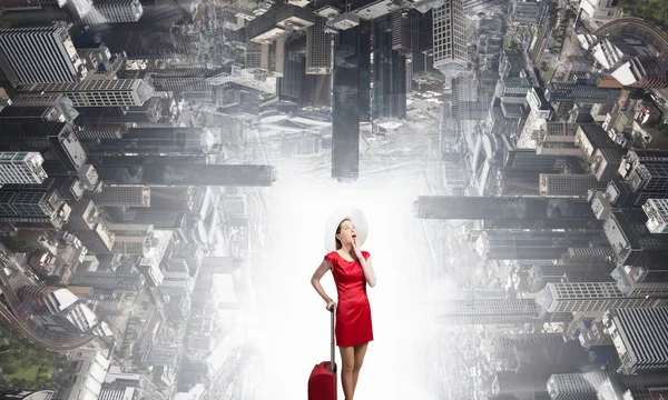 Mujer en rojo — Foto de Stock