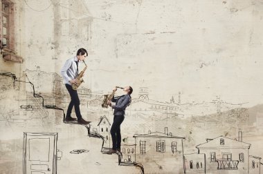 Müzikal düet. Kavram görüntü