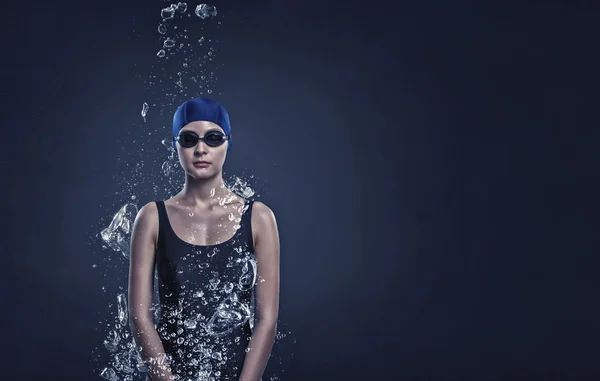 여자 수영 선수입니다. 컨셉 이미지 — 스톡 사진