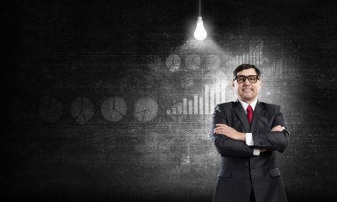 Kendine güvenen iş adamı. Kavram görüntü