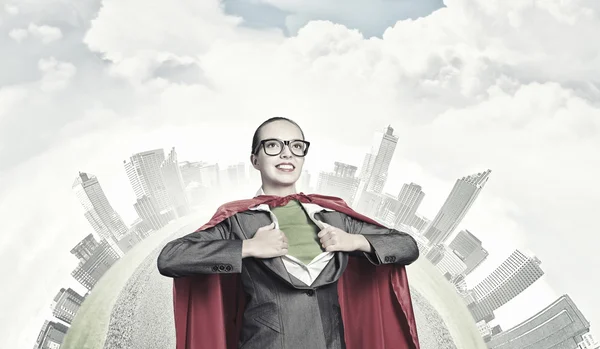 To be super woman takes strength — Stock Photo, Image