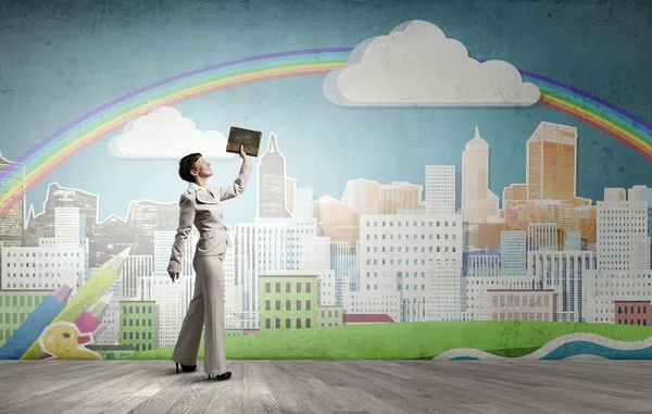 Donna con libro — Foto Stock