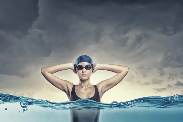 女子水泳選手。コンセプト イメージ — ストック写真