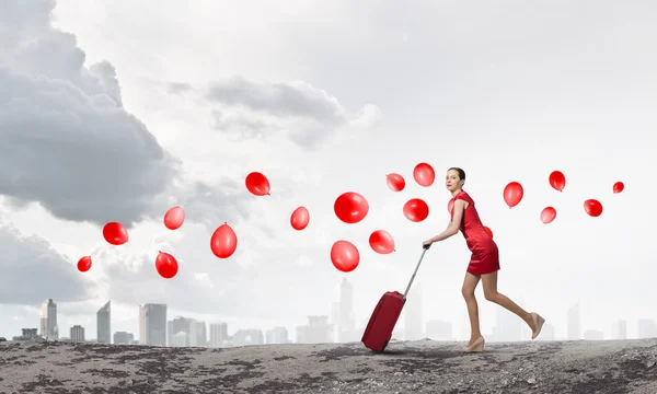 Frau in Rot — Stockfoto