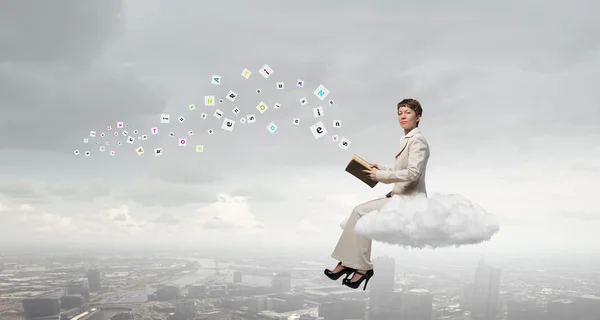 Woman with book — Stock Photo, Image