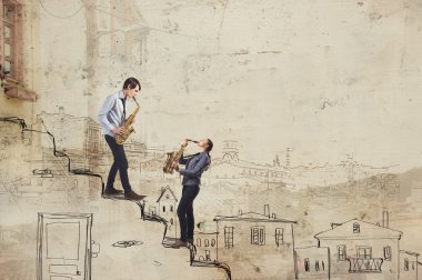 Müzikal düet. Kavram görüntü