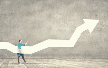 Şişman kadın ile bayrak