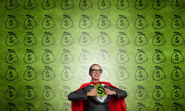 Sie ist super Finanzier — Stockfoto