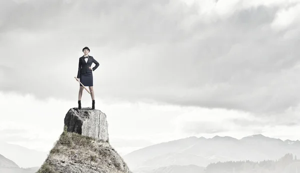 Woman with baseball bat — Stock Photo, Image