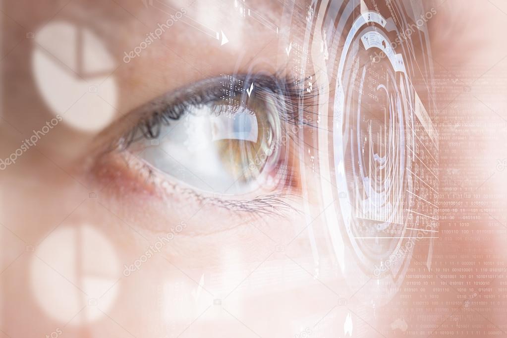 Eye scanning. Concept image