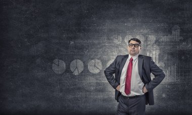 Kendine güvenen iş adamı. Kavram görüntü