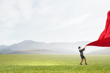 Kadın çekerek giyim afiş