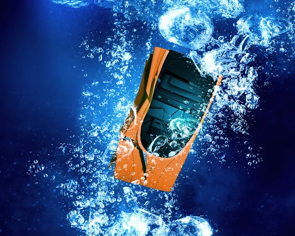 Computer under water — Stock Photo, Image