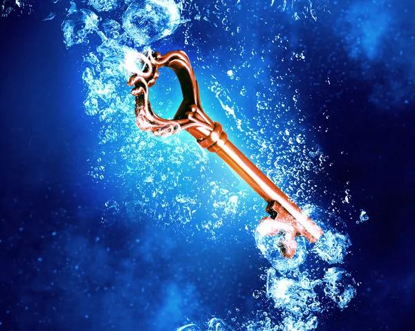 Klíč pod vodou — Stock fotografie