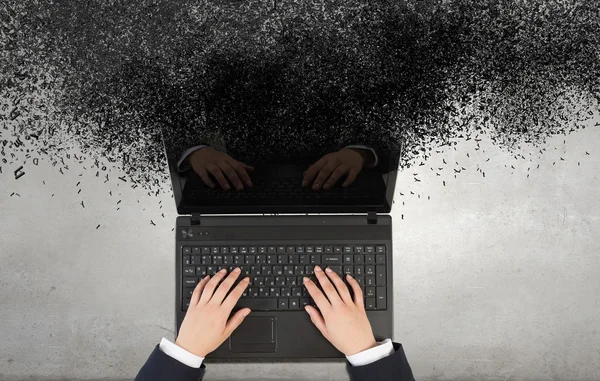 Woman use laptop — Stock Photo, Image