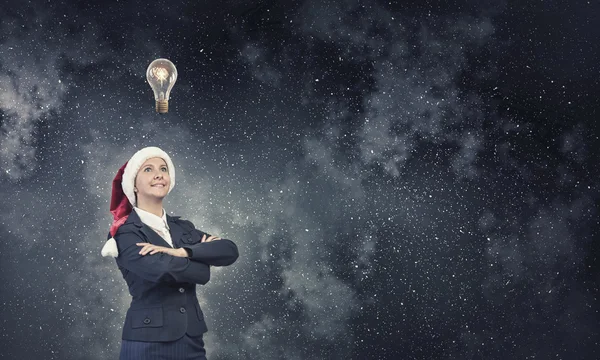 Businesswoman in Santa hat — Stock Photo, Image