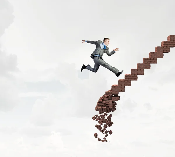 Up the career ladder overcoming challenges — Stock Photo, Image