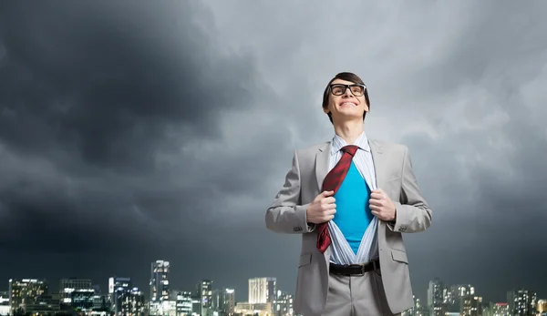 Determined super businessman — Stock Photo, Image