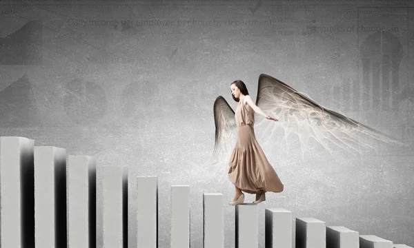 Angel girl in dress — Stock Photo, Image