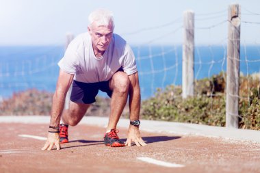 Runner yarış başlatmak hazırlanıyor