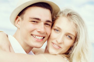 plaj romantik genç Çift