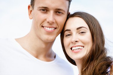 plaj romantik genç Çift