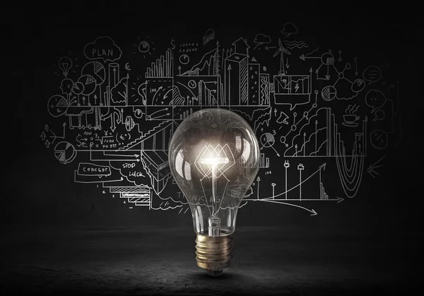 Bright ideas on wall — Stock Photo, Image