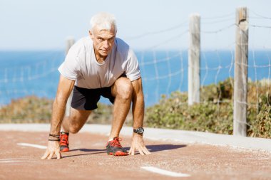 Runner yarış başlatmak hazırlanıyor