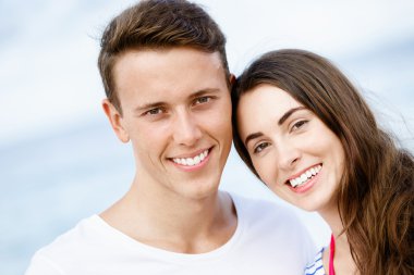 plaj romantik genç Çift