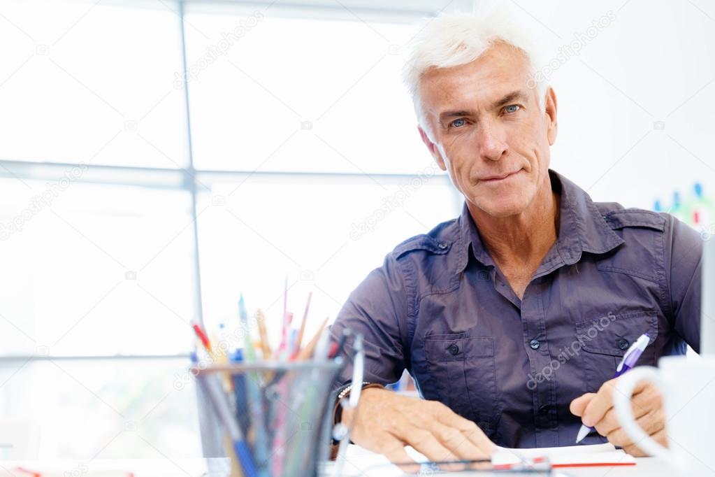 Handsome businessman in office