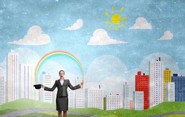 Melon şapkalı kadın büyücü