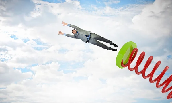 He did great career jump — Stock Photo, Image