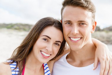 plaj romantik genç Çift