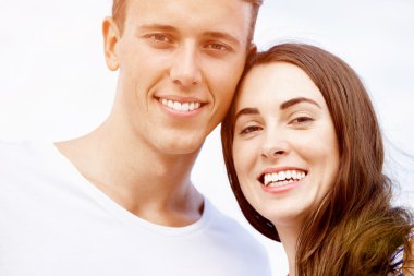 plaj romantik genç Çift