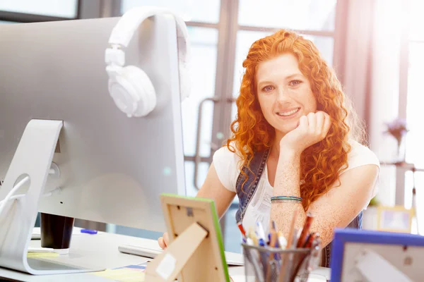 Creative business woman in office — Stock Photo, Image