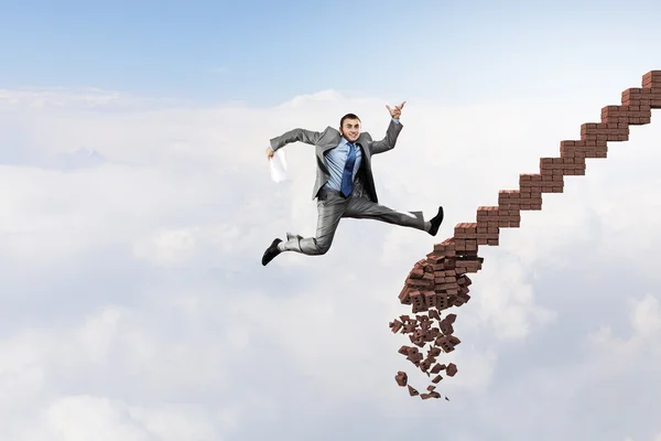 Up the career ladder overcoming challenges — Stock Photo, Image