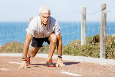 Runner yarış başlatmak hazırlanıyor
