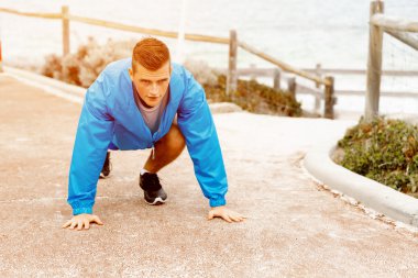 Runner yarış başlatmak hazırlanıyor