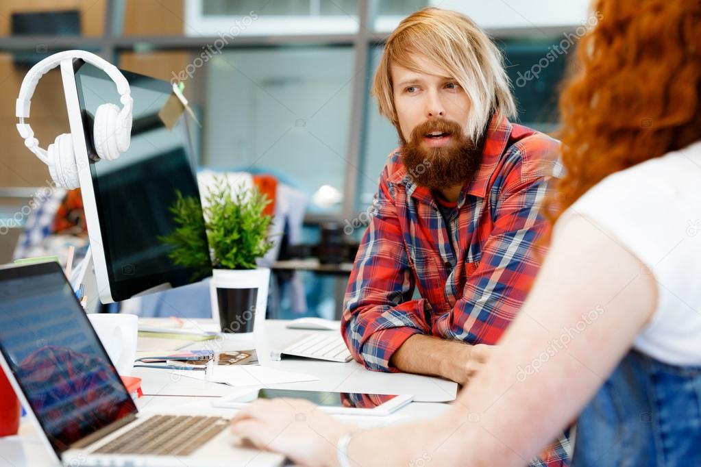 Handsome businessman in office