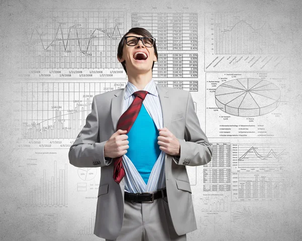 Determined super businessman — Stock Photo, Image