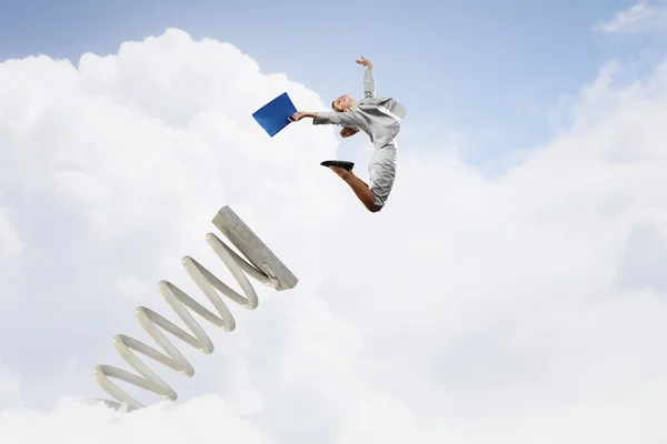 Sie hat einen großen Karrieresprung gemacht — Stockfoto