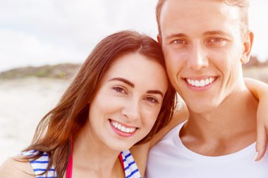 plaj romantik genç Çift