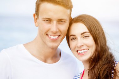 plaj romantik genç Çift