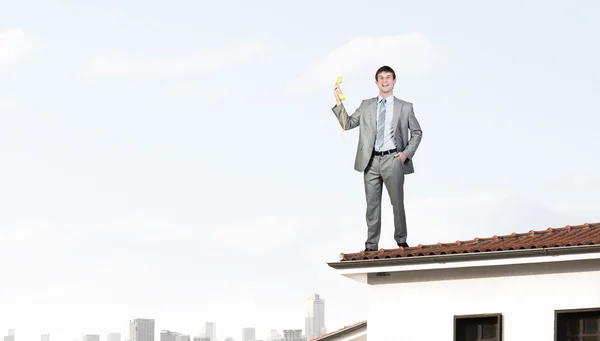 Hombre con receptor de teléfono — Foto de Stock