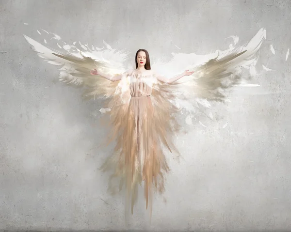 Angel chica en vestido —  Fotos de Stock