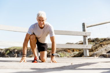 Runner yarış başlatmak hazırlanıyor