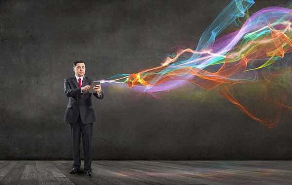 Businessman with tablet pc — Stock Photo, Image