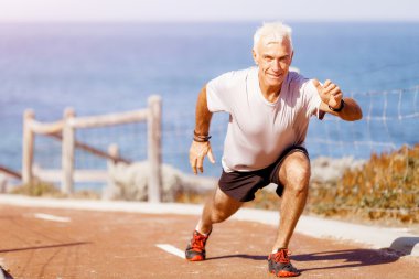 Runner yarış başlatmak hazırlanıyor